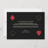 Casino Gold Black Art Deco Roaring 20s Wedding Bedankkaart (Achterkant)