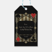 Casino Gold Black Art Deco Roaring 20s Wedding Cadeaulabel (Voorkant)