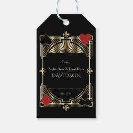 Casino Gold Black Art Deco Roaring 20s Wedding Cadeaulabel