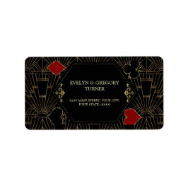 Casino Gold Black Gatsby 1920s Gambling Wedding Etiket