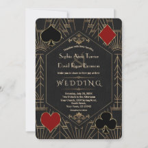 Casino Gold Black Gatsby 1920s Gambling Wedding