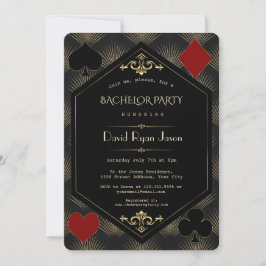 Casino Gold Black Gatsby 20s Bachelor Party Kaart