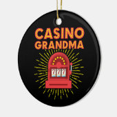 Casino Grandma Gambling Granny Keramisch Ornament (Links)