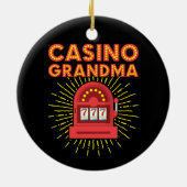 Casino Grandma Gambling Granny Keramisch Ornament (Achterkant)