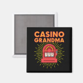 Casino Grandma Gambling Granny Magneet (Voorkant / Achterkant)