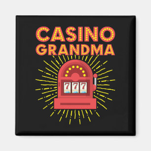 Casino Grandma Gambling Granny Magneet