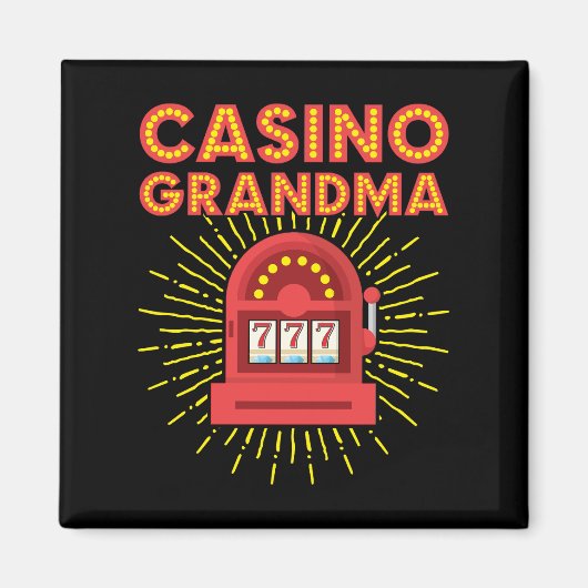 Casino Grandma Gambling Granny Magneet (Voorkant)