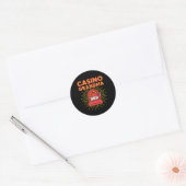 Casino Grandma Gambling Granny Ronde Sticker (Envelop)
