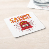 Casino Grandma Slot Machine Gambling Grootmoeder Kartonnen Onderzetters (Schuin)