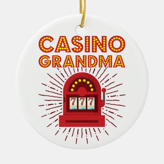 Casino Grandma Slot Machine Gambling Grootmoeder Keramisch Ornament (Voorkant)