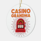 Casino Grandma Slot Machine Gambling Grootmoeder Keramisch Ornament (Links)