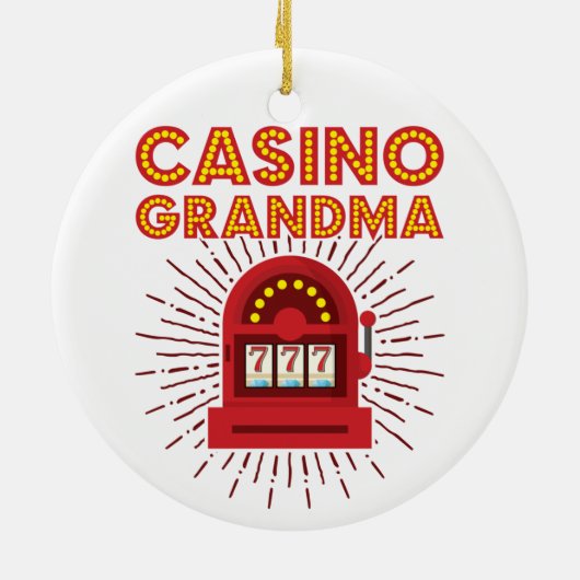 Casino Grandma Slot Machine Gambling Grootmoeder Keramisch Ornament (Achterkant)