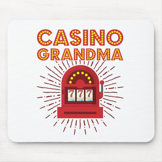 Casino Grandma Slot Machine Gambling Grootmoeder Muismat (Voorkant)