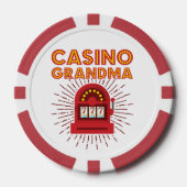 Casino Grandma Slot Machine Gambling Grootmoeder Poker Chips (Voorkant)
