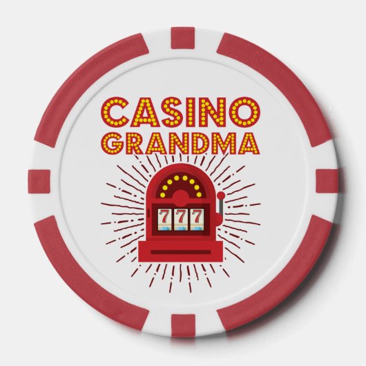 Casino Grandma Slot Machine Gambling Grootmoeder Poker Chips (Voorkant)