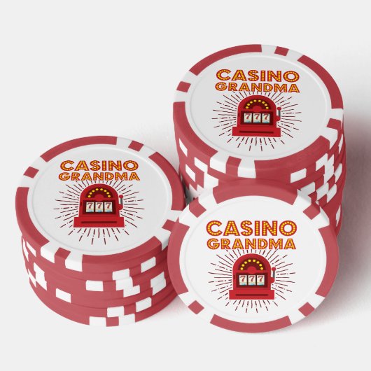 Casino Grandma Slot Machine Gambling Grootmoeder Poker Chips (Opstapeling)
