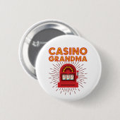 Casino Grandma Slot Machine Gambling Grootmoeder Ronde Button 5,7 Cm (Voorkant /achterkant)