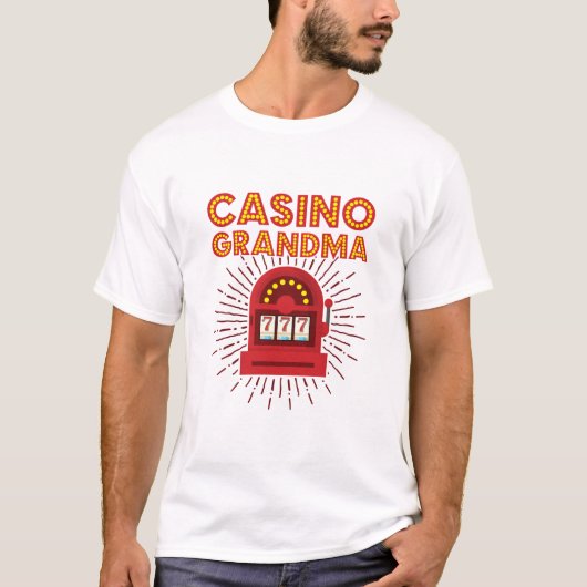Casino Grandma Slot Machine Gambling Grootmoeder T-shirt (Voorkant)
