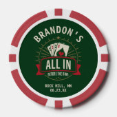 Casino Green Custom Bachelor Party Poker Chips (Voorkant)
