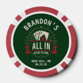 Casino Green Custom Bachelor Party Poker Chips (Achterkant)