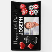 Casino Happy Birthday Elke leeftijd Spandoek (Verticaal)