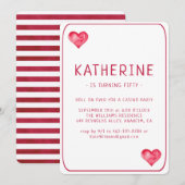 Casino Hearts spelen Kaart verjaardagsuitnodiging (Voorkant / Achterkant)