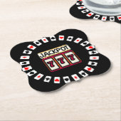Casino Hit the Jackpot 777 Kartonnen Onderzetters (Gekanteld)