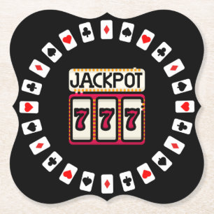 Casino Hit the Jackpot 777 Kartonnen Onderzetters
