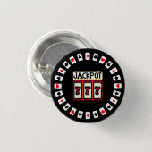 Casino Hit the Jackpot 777 Ronde Button 3,2 Cm (Voorkant /achterkant)