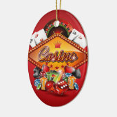 Casino-illustratie met gokelementen keramisch ornament (Links)