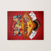 Casino-illustratie met gokelementen legpuzzel (Horizontaal)