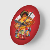 Casino-illustratie met gokelementen ronde klok (Hoek)