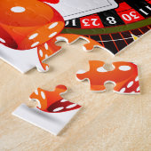 Casino-illustratie met roulette wielen en dices legpuzzel (Zijkant)