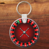Casino-illustratie met rouletwiel sleutelhanger (Voorkant)