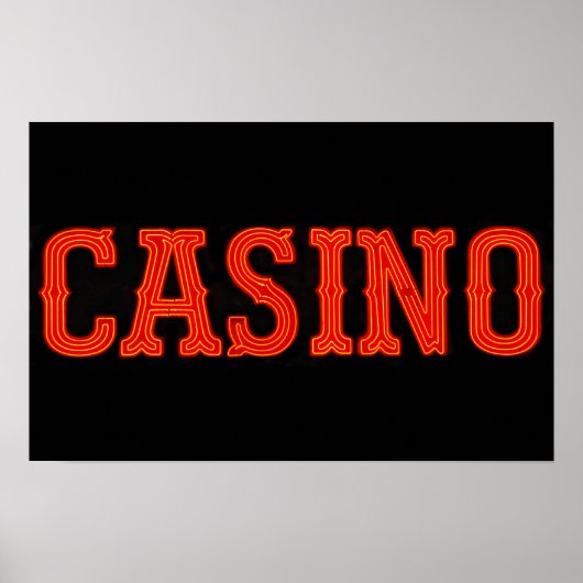 Casino in Neon Red Poster (Voorkant)