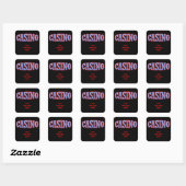 Casino in rood wit & blauw vierkante sticker (Vel)