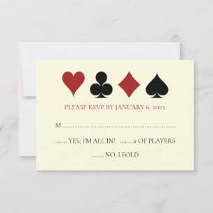 Casino Kaart Suits Zwart Off White Wedding RSVP