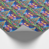 Casino Kaart Tafel en Poker Chip Kerstboom Cadeaupapier (Hoek)