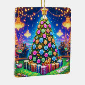Casino Kaart Tafel en Poker Chip Kerstboom Keramisch Ornament (Rechts)
