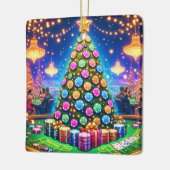 Casino Kaart Tafel en Poker Chip Kerstboom Keramisch Ornament (Links)