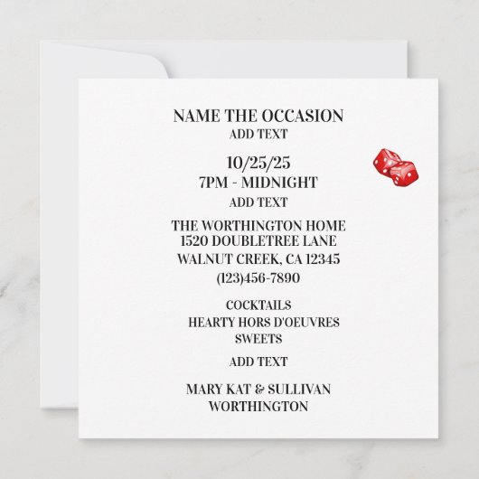 CASINO. KAARTEN. BINGO KAART (Achterkant)