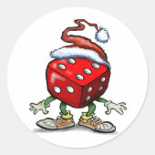 Casino Kerstmis Ronde Sticker (Voorkant)