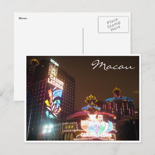casino - lampje macau briefkaart (Voorkant / Achterkant)