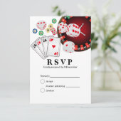 Casino las vegas 3,5-inch x 5-inch reactiekaart RSVP kaartje (Staand voorkant)