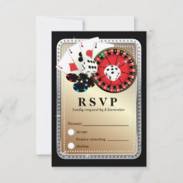 Casino las vegas 3,5-inch x 5-inch reactiekaart RSVP kaartje