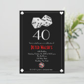 Casino Las Vegas Birthday Invitation Kaart (Staand voorkant)