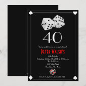 Casino Las Vegas Birthday Invitation Kaart (Voorkant / Achterkant)