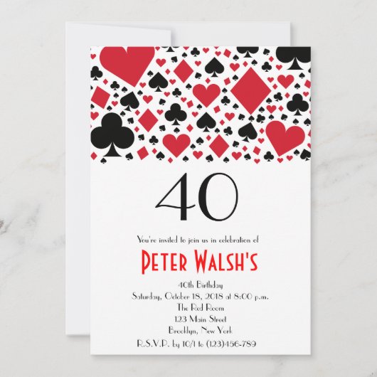 Casino Las Vegas Birthday Invitation Kaart (Voorkant)