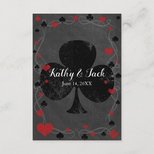 Casino Las Vegas Huwelijksdetails Informatiekaartje (Achterkant)