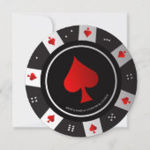 Casino Las Vegas Poker Chip Birthday Invitation Kaart (Achterkant)